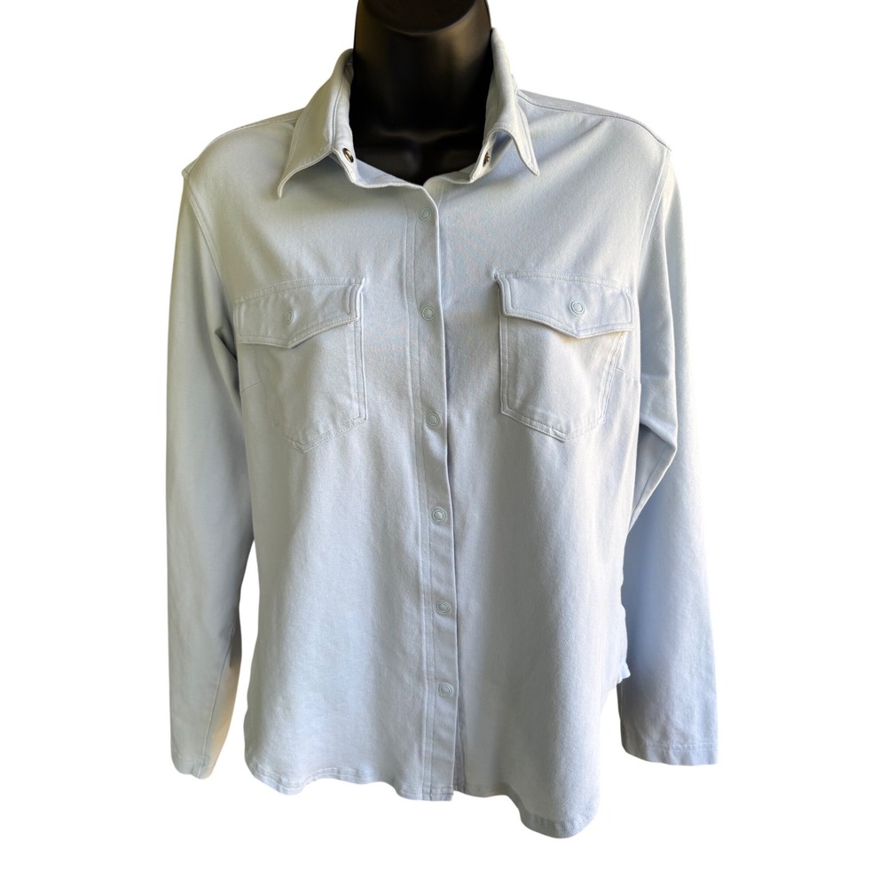 Columbia Womens Light Blue Long Sleeve Button Down Shirt AL6137 Size L